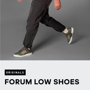 Adidas mens Forum Low Shoes, size 10.5. Camo green & tan detail. Great shape!